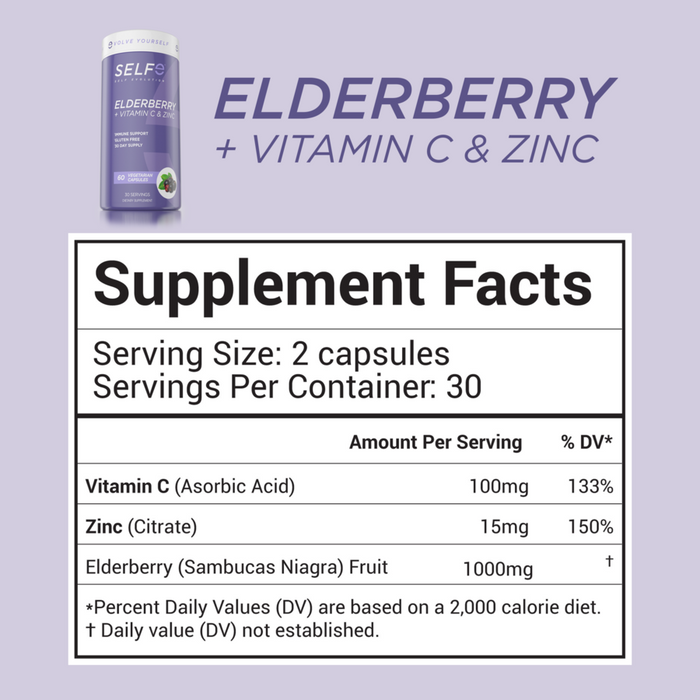 Premium Elderberry Pills w/Vitamin C and Zinc for Added Immune Support - Vegan Friendly and Gluten Free - 60 Capsules…