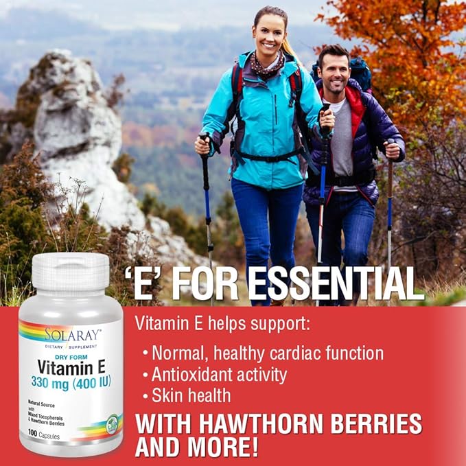 Dry Vitamin E-400 w/ Hawthorn Berries 100ct Cap