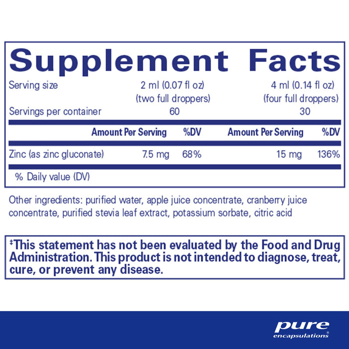 Zinc liquid 15 mg 120 ml Z15L