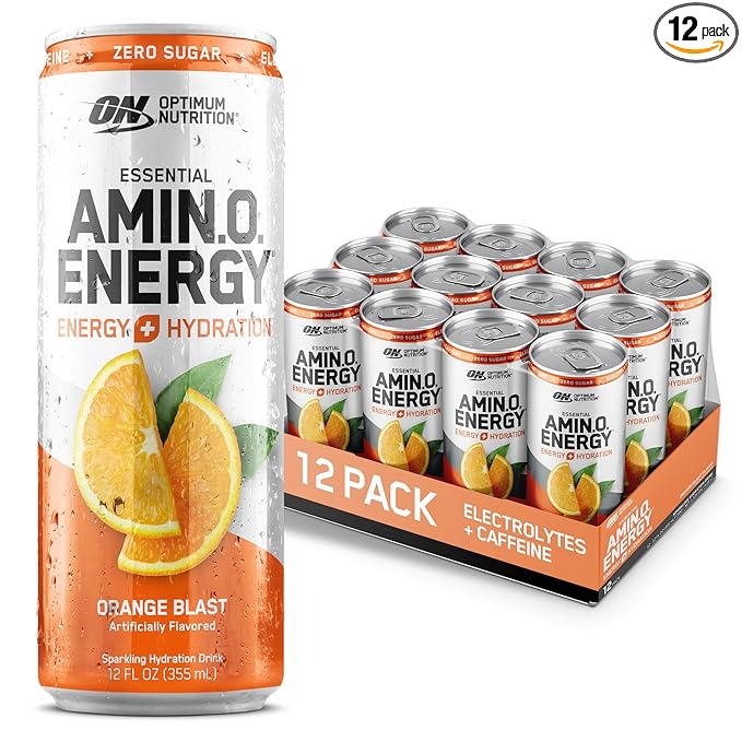 Amino Energy Sparkling Hydration Drink Orange Blast 12 Fl Oz