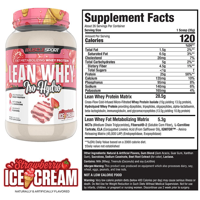 LEAN WHEY 2LB STRAW