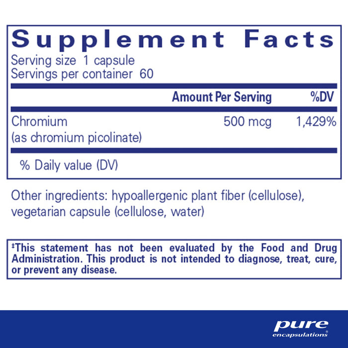 Chromium (Picolinate) 500 Mcg. CRP56