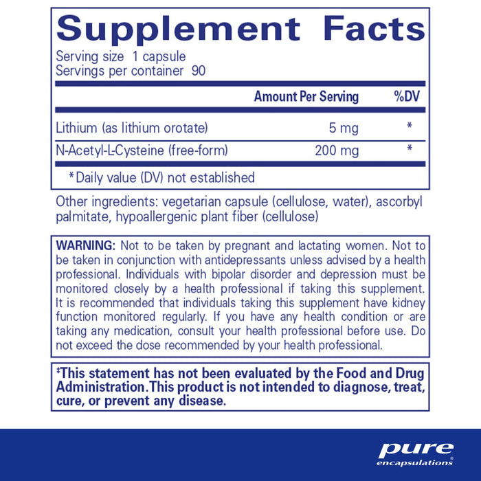 Lithium (orotate) 5 mg 90CT LI9