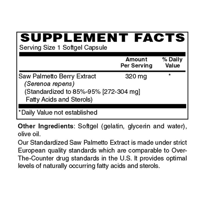 HS SAW PALMETTO 320MG SOFTELS