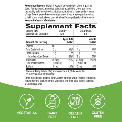 VITAMIN D3 GUMMIES 120ct